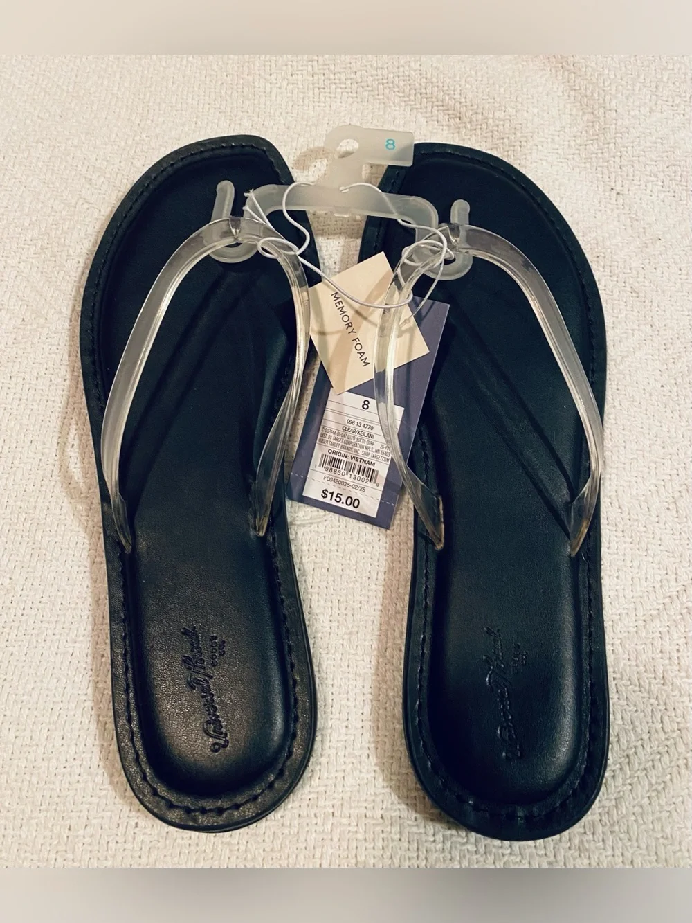 Brand New with Tags Black Sandals with Clear Straps